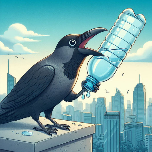 The Modern Thirsty Crow and the High-Tech Water Bottle