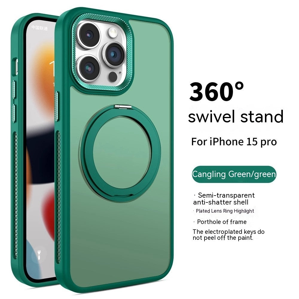 Rotating Bracket Magnetic Suction Phone Case | Frosted Heat Dissipation | Drop-resistant Cangling Green iPhone cases back stand iPhone iPhone case lens protection lens protector lens protectors magsafe new arrival phone case with stand premium stand with stand {{ product_collections }} {{ product_description }}