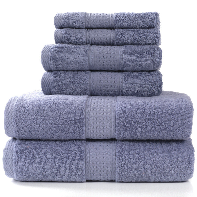 Home Simple Cotton Absorbent Towel Bath Towel 6-Piece Set 6PCS Towels bath towel Bedding and towels home towel