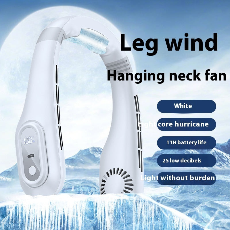 Blade-free Halter Fan Mute Outdoor Portable White USB Collar Fan beat the heat neck fan portable fan rechargable fan