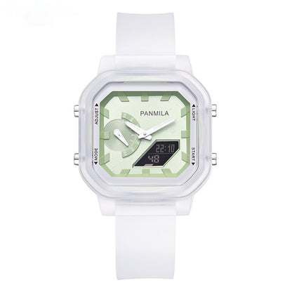 Multifunctional Student Electronic Watch Luminous Casual Jelly Silicone Watch Matcha White Qiao Smart Watches electronics smart watch