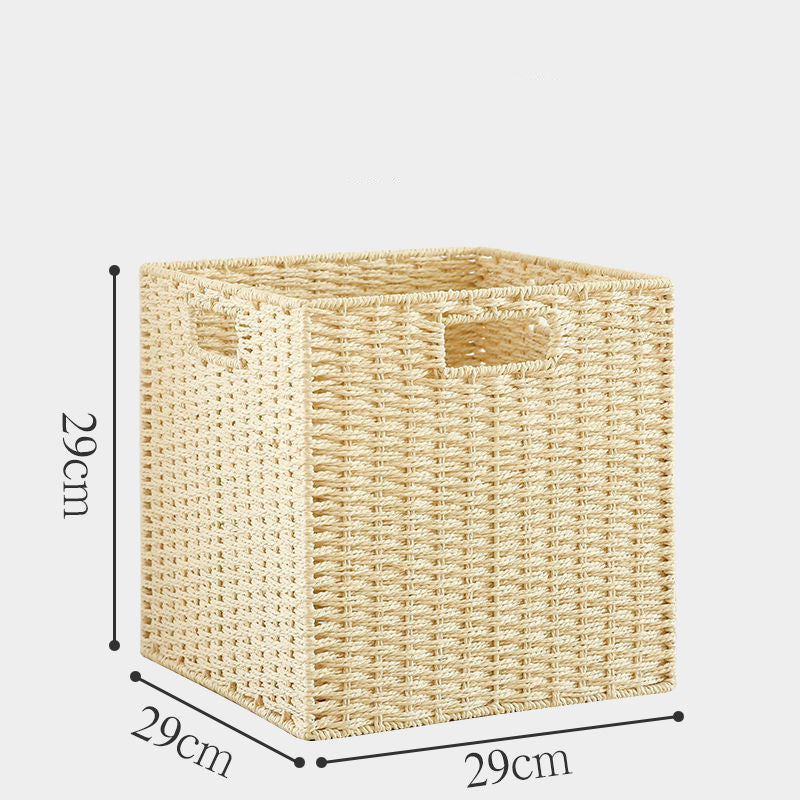 Straw Storage Box For Household Storage Square beige Storages & Racks braided clothes home modern organizer storage straw