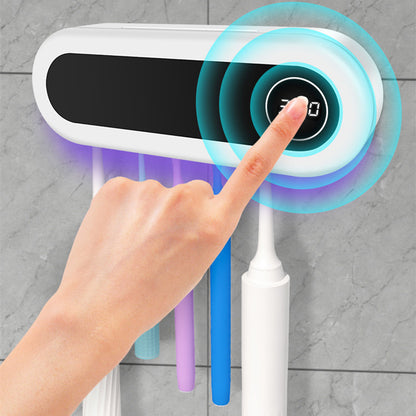 Wall Mounted Toothbrush Holder Smart Toothbrush UV Sterilizer Holder Toothpaste Dispenser Squeezer For Bathroom Accessories Toothbrush Holder Bathroom bathroom accessories bathroom items home sterilizer toothbrush