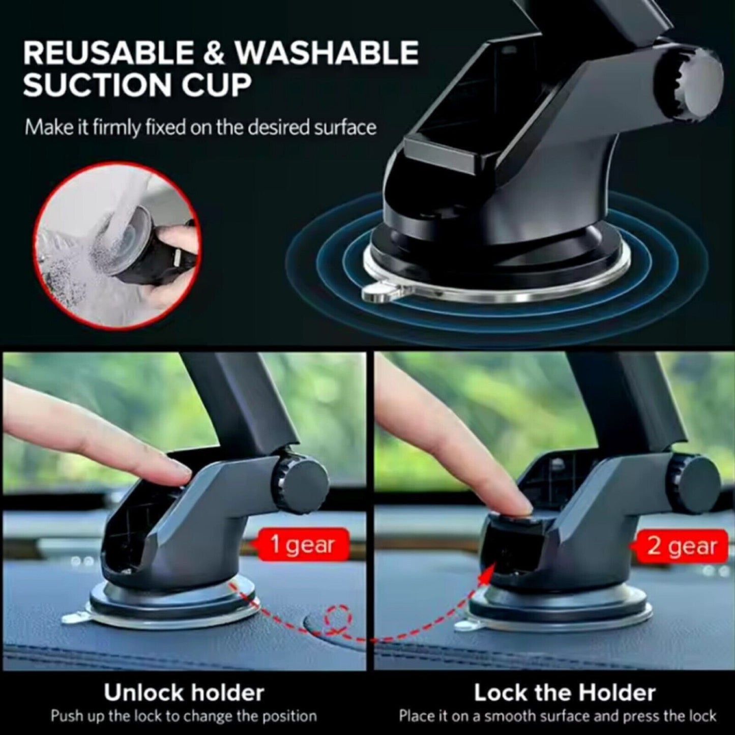 Universal 360° Car Phone Holder – Strong Suction, Rotating Mount for Dashboard & Windscreen Mobile phone holders 360 360° Rotation Phone Holder Car Phone Holder Dashboard Phone Mount Hands-Free Car Mount phone holder secure Strong Suction Cup Phone Holder UniversalMount {{ product_collections }} {{ product_description }}