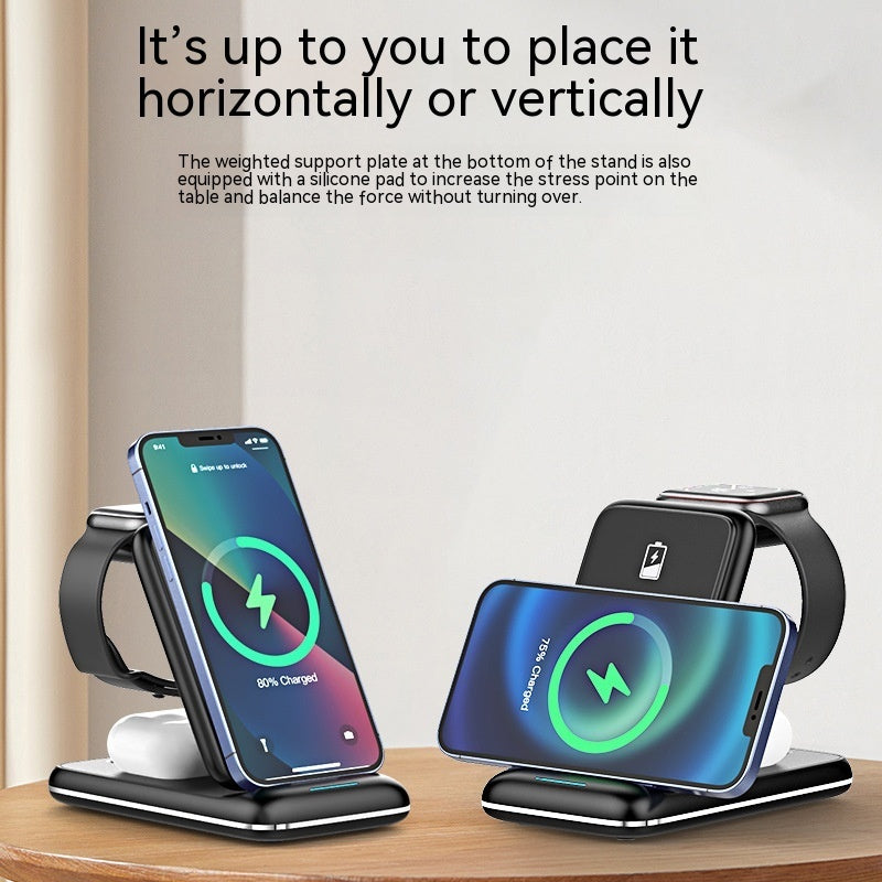 3-in-1 Foldable Wireless Charger – Fast Charging for Phone, Headset, and Watch Wireless Chargers 3 in 1 charger magnetic magsafe new arrival wireless {{ product_collections }} {{ product_description }}