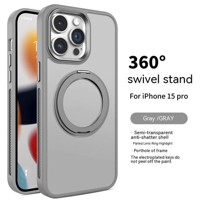 Rotating Bracket Magnetic Suction Phone Case | Frosted Heat Dissipation | Drop-resistant iPhone cases back stand iPhone iPhone case lens protection lens protector lens protectors magsafe new arrival phone case with stand premium stand with stand {{ product_collections }} {{ product_description }}