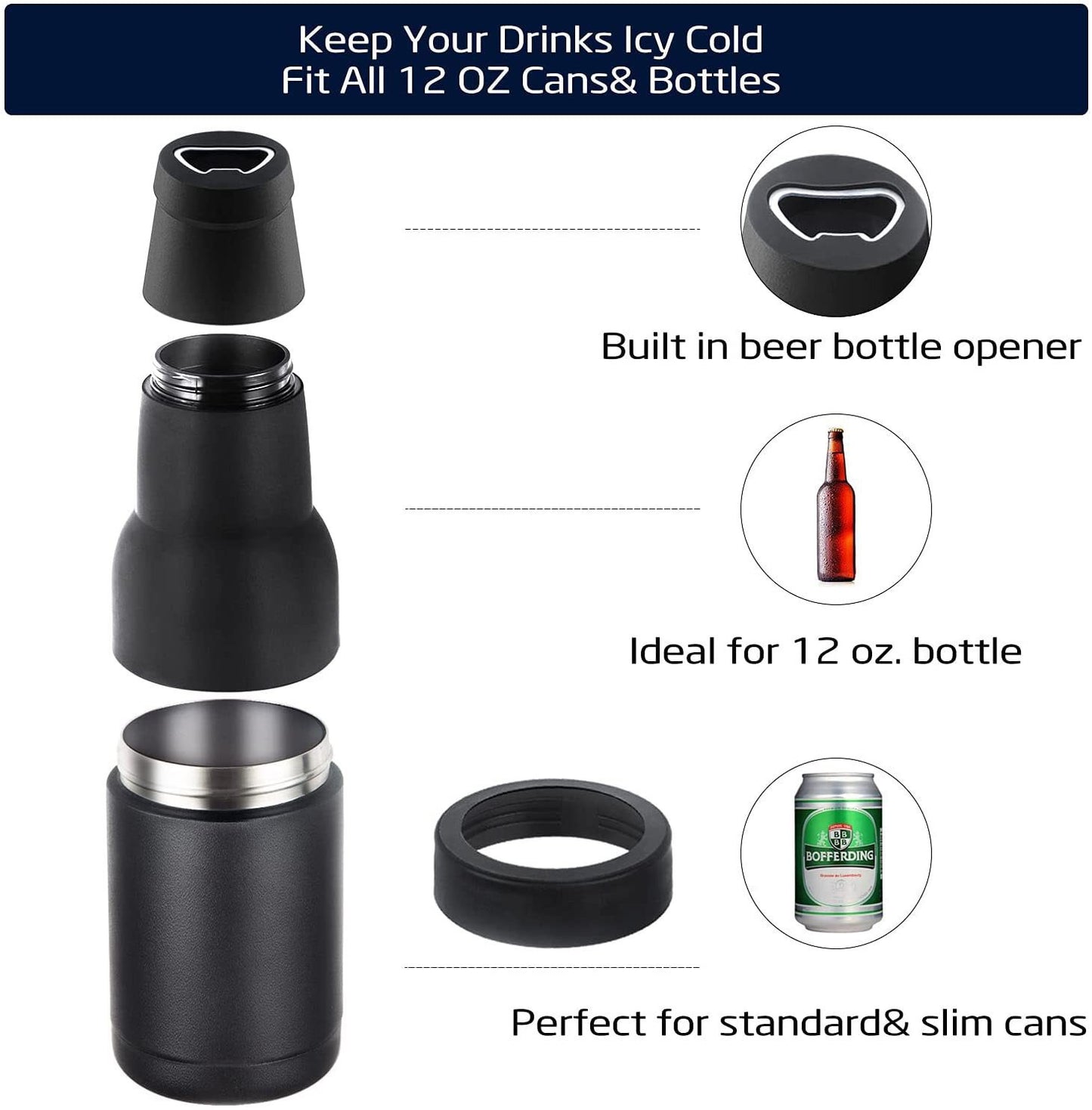 Large capacity Double layer Drinks/Beer Mug Tumblers, Bottles & Glass beer and drink bottle holder bottle holder home and kitchen insulated water bottle Kitchen Kitchen Gadgets kitchen items stylish water bottle water bottle holder