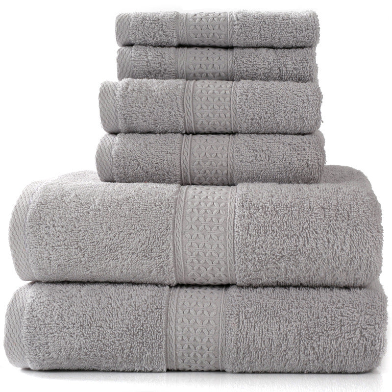 Home Simple Cotton Absorbent Towel Bath Towel 6-Piece Set 4 Style 6PCS Towels bath towel Bedding and towels home towel