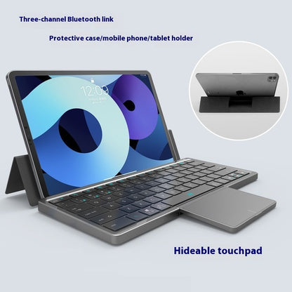 Three-in-one Wireless Bluetooth Touch Pad Wireless Keyboard Leather Sheath Stand Ipad Mobile Phone Universal 0 apple iPad iPad case iPad keyboard multi ports stylish {{ product_collections }} {{ product_description }}