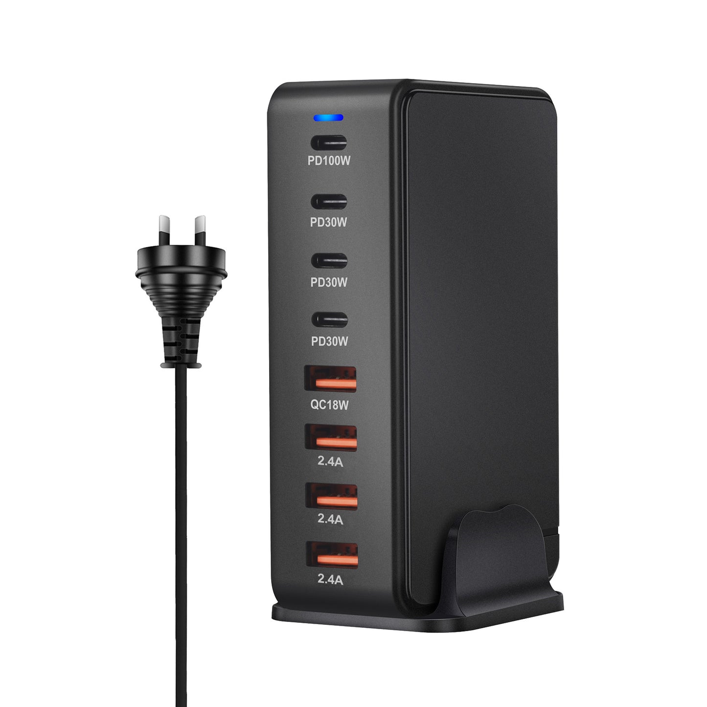 Ultra-Efficient 240W GaN Desktop PD Charger - Versatile Type-C USB - Available in Black & White 240w Australian Standard Black GaN Chargers C type charger desktop fast charger GaN charger multi ports New arrival portable USB {{ product_collections }} {{ product_description }}