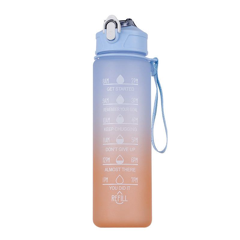 Large Capacity Sports Plastic Scale Water Bottle Portable Sports Bottle Portable Drinking Cup With Straw Water Bottles bottle bottle with straw dinning table home kitchen trendy water bottle