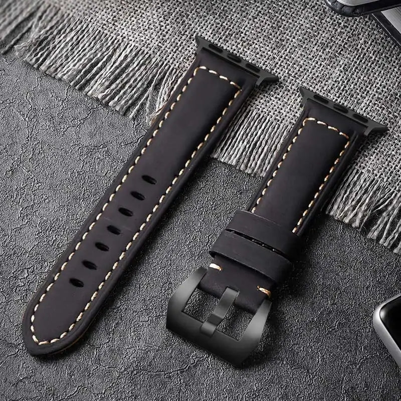 Add Personality with Our Handmade Crazy Cowhide Apple Watch Band All Black For Apple Watch 38mm Apple Watch Bands apple watch apple watch band apple watch strap hand made handmade new arrival nylon {{ product_collections }} {{ product_description }}