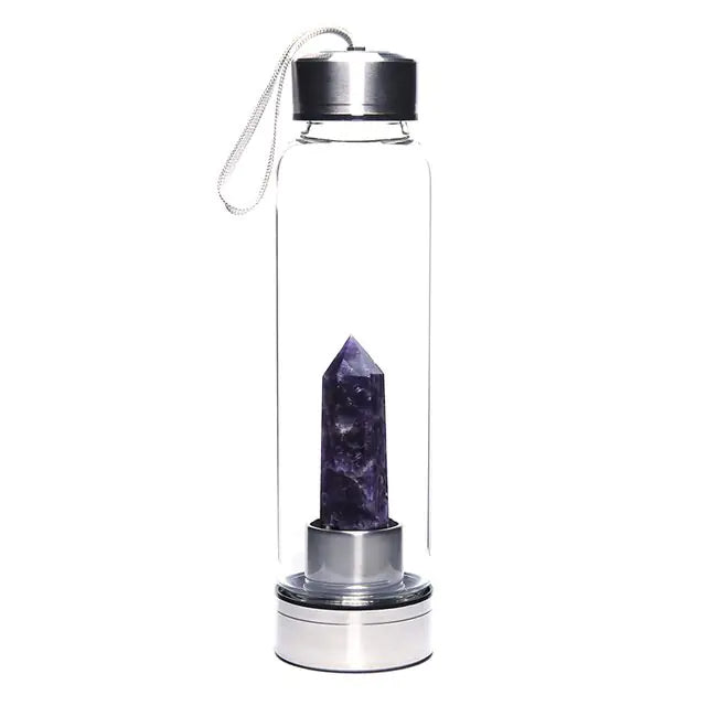 500ml Natural Crystal Water Bottle Purple1 401-500ml Water Bottles crystal water bottle dinning dinning table home New Arrival water bottle