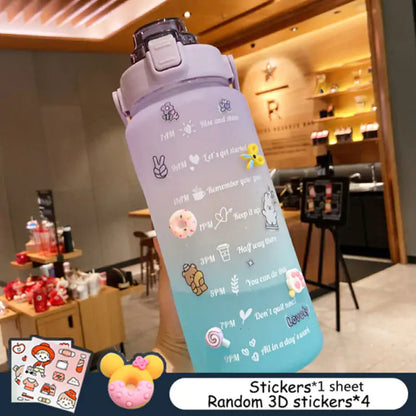 Portable Large-Capacity Water Bottle Purple With Stickers 2.0L Water Bottles Bottle Capacity dinning dinning table home Large latest water bottle new design water bottle Portable Sports Water Bottles stylish water bottle transparent water bottle Water water bottle water bottle with straw Water Bottles