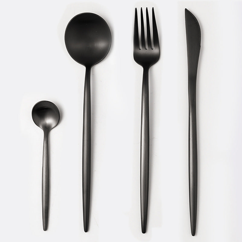 Cutlery spoon set Black With box Cutlery Set cutlery Cutlery Set dinning table fork home Spoon spoon set