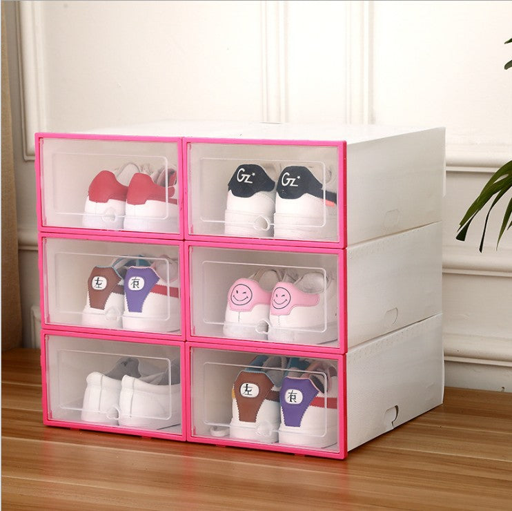 Spot wholesale men's transparent thick flip-type dustproof multifunctional plastic shoe box shoe cabinet storage box Pink Men's: 34X24X14CM Storages & Racks home home accessories home tools organizer organizer box Organizers shoe box shoe storage shoe storage and racks shoe storage rack for home Storage storage rack transparent and see through shoe storage rack