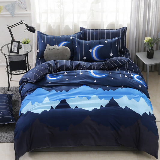 Bedding Four-piece Set Bed Sheet Quilt Cover Good Night Bed Sheets bed sheet home living room quilt cover