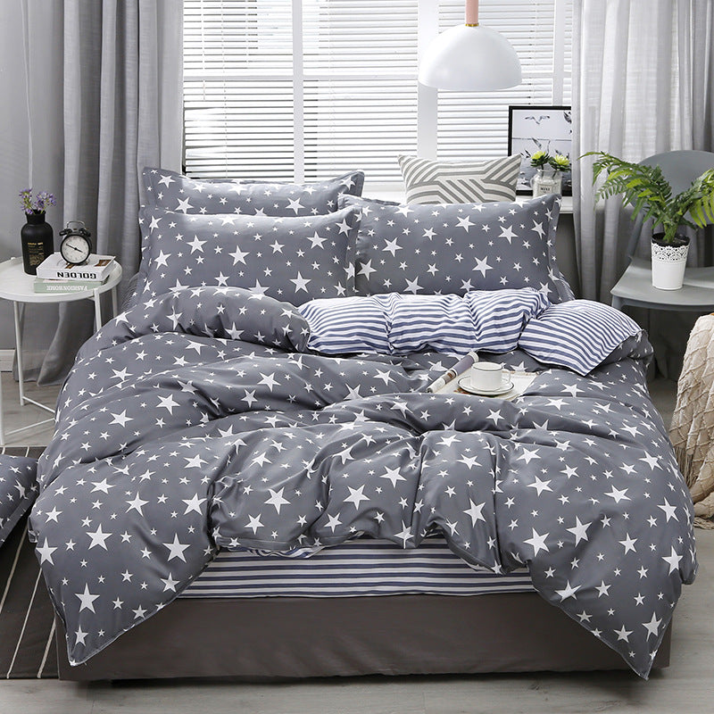 Bedding Four-piece Set Bed Sheet Quilt Cover Bright Stars Bed Sheets bed sheet home living room quilt cover