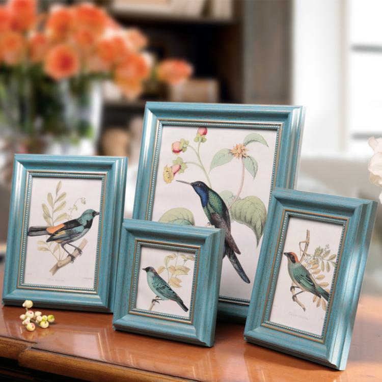 Retro photo frame stage Blue Photo frames decor home photo frame