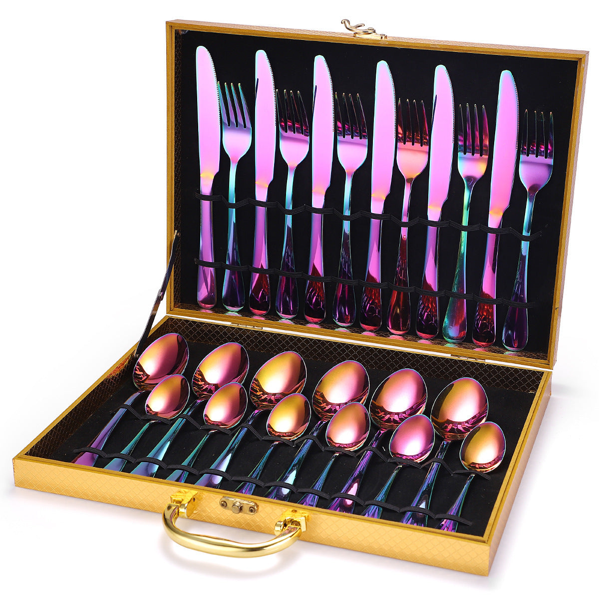 24 Pcs Cutlery Set Symphony set wood box Cutlery Set cutlery set dinnerware dinning table fork home knife premium spoon tableware