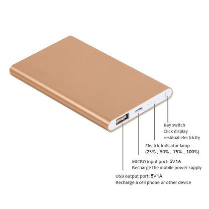 Ultra-thin mobile power Gold 4500mAh Power Banks electronics electronics accessories fast charging multiports power bank slim power bank