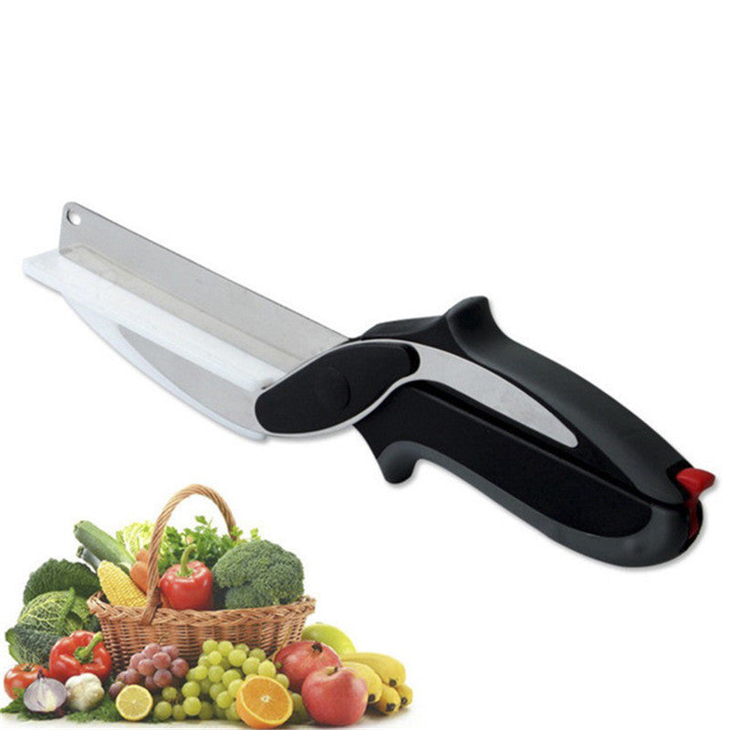 Stainless Steel Scissors Multifunctional Scissors Cutting Machine 2 In 1 Cutting Board Utility Knife Choppers & Slicers kitchen vegetable chopper vegetable scissor vegetable slicer