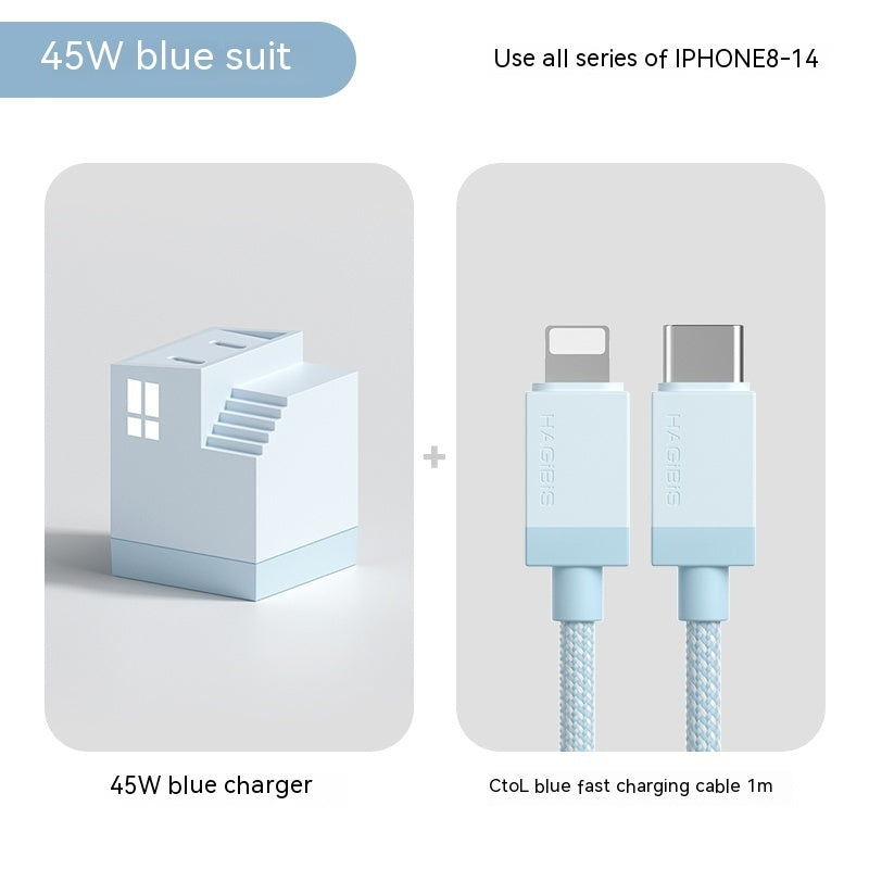 Dual Port Fast Charger Box Blue Apple Thread Set Adapters & Converters accessories adapter charger electronics fast charger stylish unique