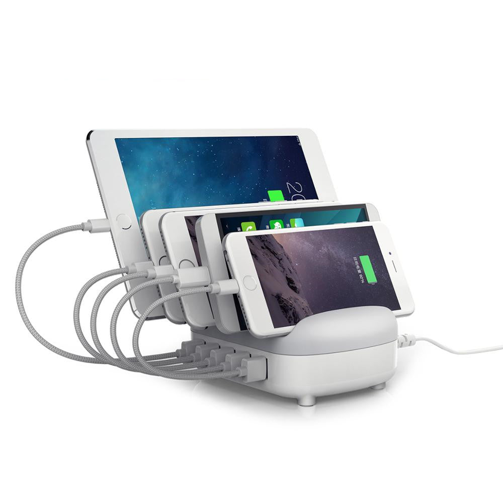 Usb charger mobile phone tablet charging station White Mobile Phone Holder accessories electronics electronics accessories multiports phone holder phone holding statio tablet holder