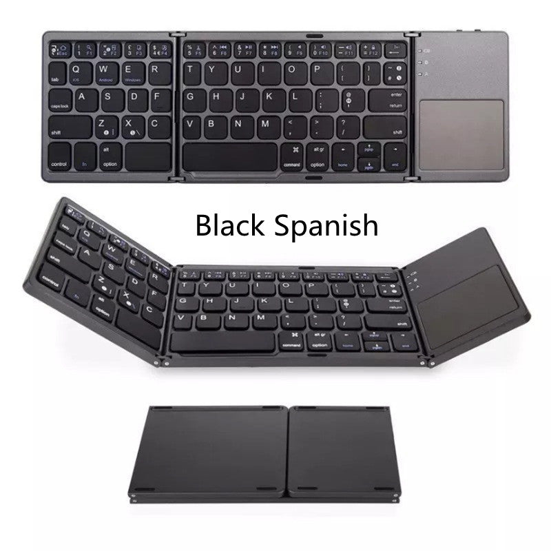 Folding Mini Keyboard for Tablets, Phones and Computers Black Spanish Keyboards & Mouse Consumer Electronic electronics foldable keyboard folding keyboard keyboard keyboard for computer keyboard for devices keyboard for mobile phone wireless keyboard