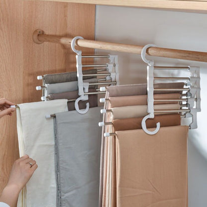 Multifunctional folding retractable trouser rack wardrobe space saving multi-layer trouser rack stainless steel drying rack clothes storage Storages & Racks hanger home home accessories home tools organiser organizer Organizers Storage storage rack wardrobe