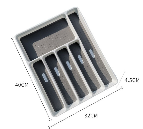 Cutlery storage box Grey 32X40X4.5CM Drawer organisers cutlery set dinning table fork home knife spoon