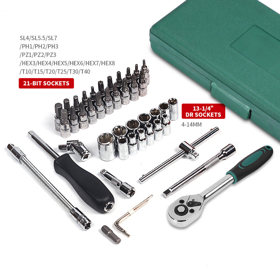 Car Repair Tool 46pcs Inch Socket Set Car Repair Tool Ratchet Torque Wrench Combo Tools Kit Auto Repairing Tool Set Home Tools home home tool screw drivers set tools with box wrench set