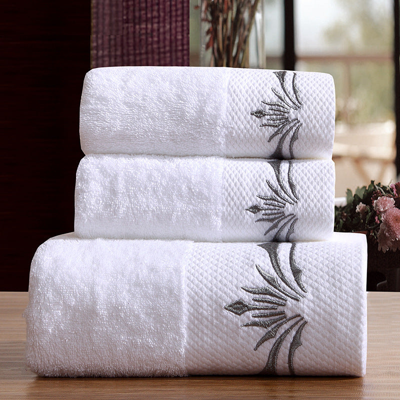 Three-piece Platinum Forged Towel Bath Towel Set White A Towels bath towel home towel