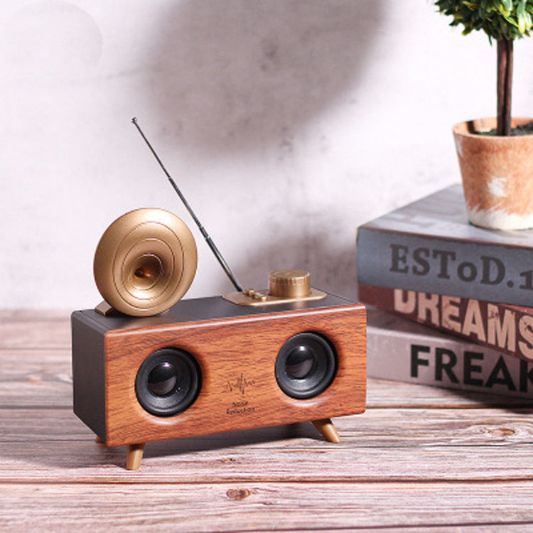 Home Wireless Horn Flower Bluetooth Speaker Dark wood Speakers audio bluetooth speaker electronics horn speaker matchless matchless online matchlessonline retro retro speaker speaker