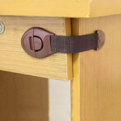 Child Safety Lock for Drawer Coffee1 5PCS Furniture Protectors anti pintch door safety card anti pintch door safety stopper child safety drawer drawer safety lock home Home & Garden Home and Garden Home Appliances