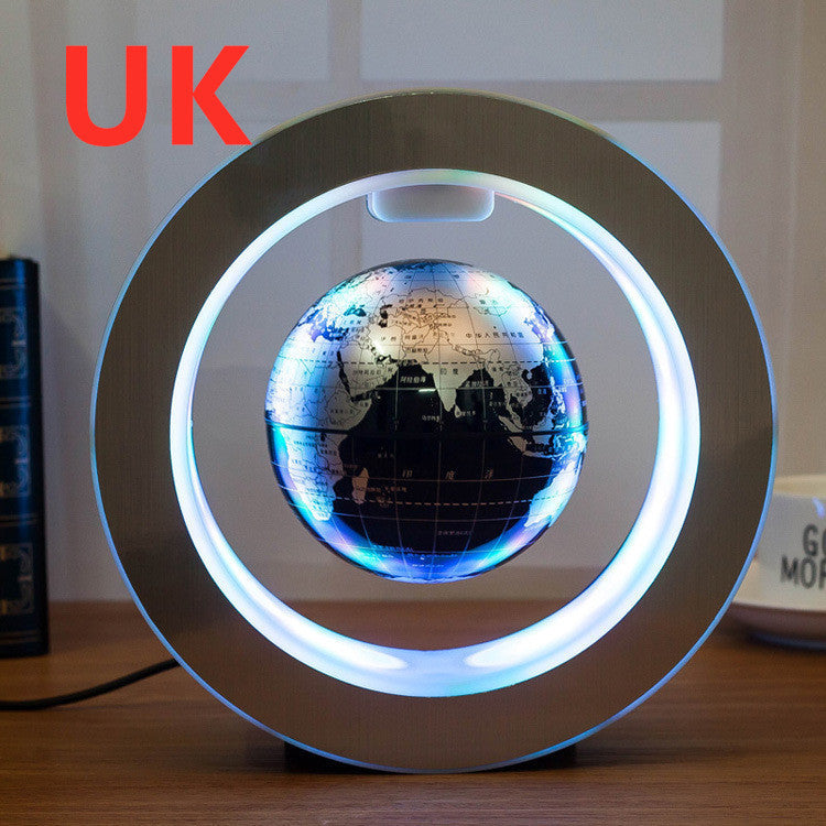 Round LED World Map Floating Globe Magnetic Levitation Light Anti Gravity Magic Black English UK Lights & Lamps decor globe globe lamps home lamps lavitating magnetic table lamps