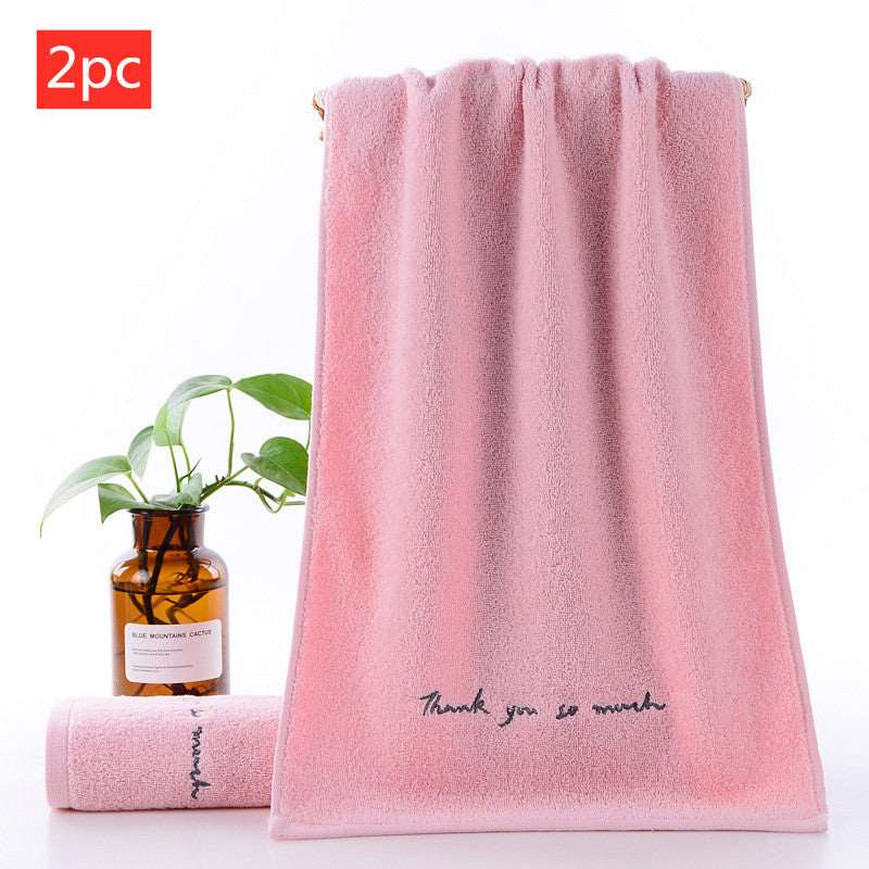 Absorbent Couple Towel Cotton Adult Face Wash Towel Bright pink 74x34CM 2pcs Towels bath towel Bedding and towels best drying bath towel cotton towels Home towels