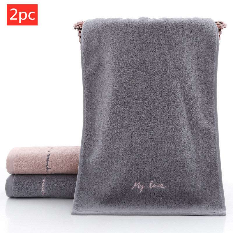 Absorbent Couple Towel Cotton Adult Face Wash Towel Hazy gray 74x34CM 2pcs Towels bath towel Bedding and towels best drying bath towel cotton towels Home towels