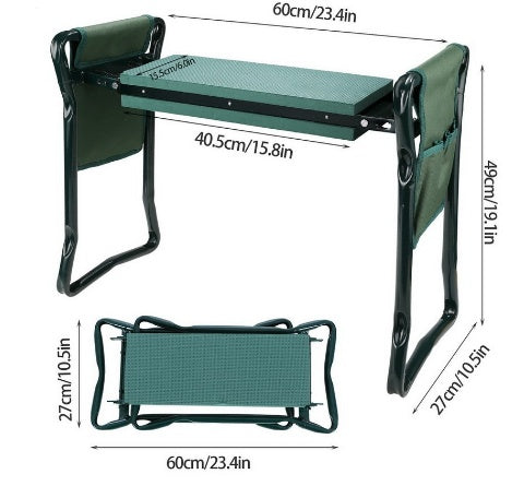 Foldable Outdoor Lawn Bench Chair With Tool Pouch Garden Rest Chairs & Tables garden garden table home lawn lawn table