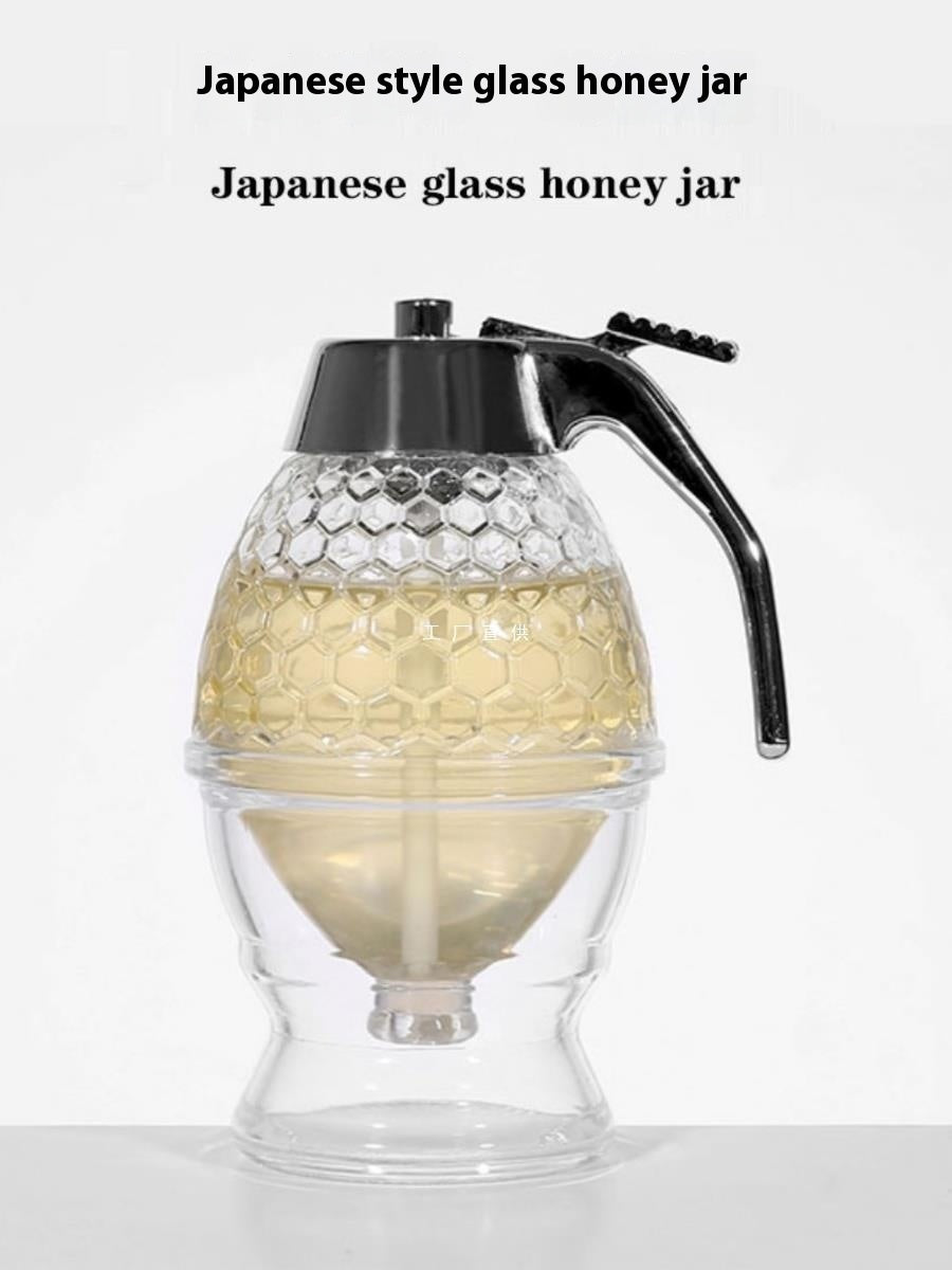 Glass Honey Pot Gift Pressing Honey Portable Storage Bottle Storages & Racks food storage honey cup kitchen kitchen accessories