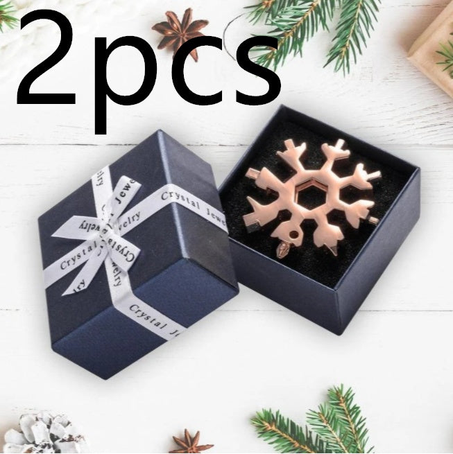 Snow 18 In One Multi-Function Tool Card Combination 2pcs Rose gold GIFT PACK Home Tools home home tools Screw Driver Snowflake wrench