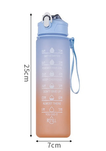 Large Capacity Sports Plastic Scale Water Bottle Portable Sports Bottle Portable Drinking Cup With Straw Water Bottles bottle bottle with straw dinning table home kitchen trendy water bottle