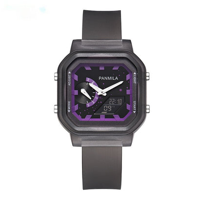 Multifunctional Student Electronic Watch Luminous Casual Jelly Silicone Watch Creme Cassis G B Purple Smart Watches electronics smart watch