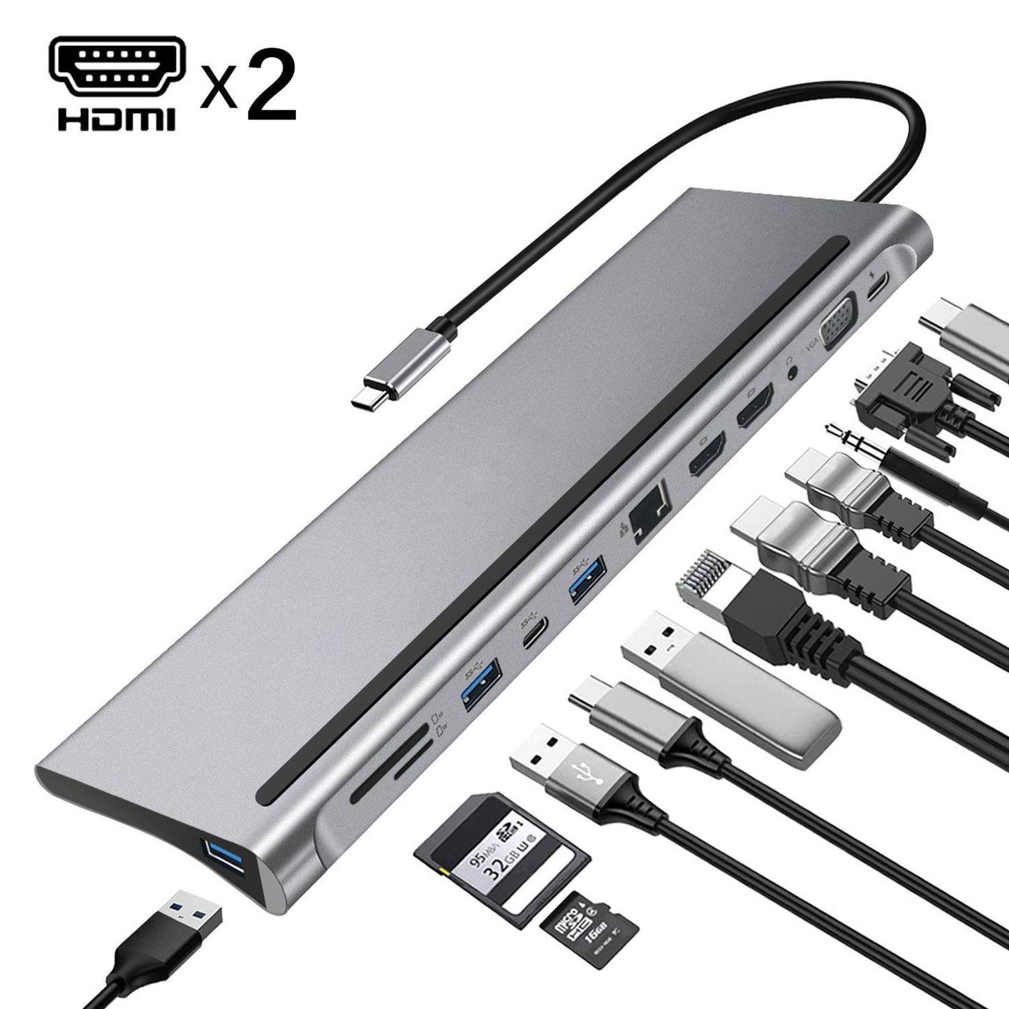 12 in 1 Multi-screen Display Type-C Docking Station | USB 3.1 Interface | Versatile Connectivity for Ultimate Productivity Docks & Hubs dell docking station docks hdmi high speedmulti connection hp hubs lenovo macbook multi display multi ports usb 3.1 usb c type {{ product_collections }} {{ product_description }}