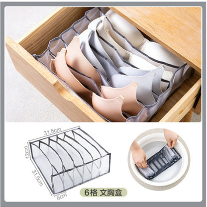 Underwear storage box, closet drawer compartment, socks artifact, household fabric underwear, compartmental box, sorting compartment Gray 6 grid Storages & Racks home home accessories home tools organiser organizer organizer box Organizers Storage storage rack under