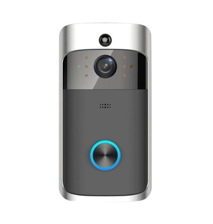 Wireless Video Camera Ringer Doorbell Ring Silver Black Doorbells Doorbell doorbell with camera doorbell with mobile connected camera doorbell with wifi connected camera home home security Intercom security Security Camera