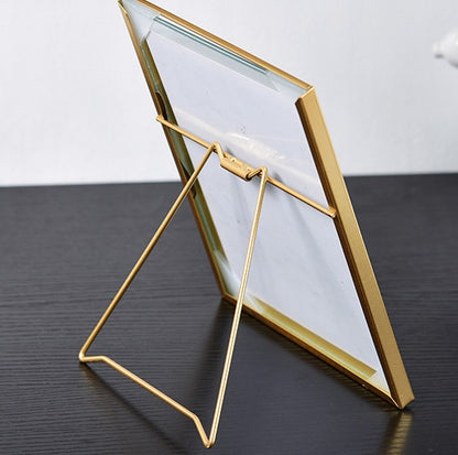 Glass photo frame clip Bracket golden Photo frames decor home photo frames