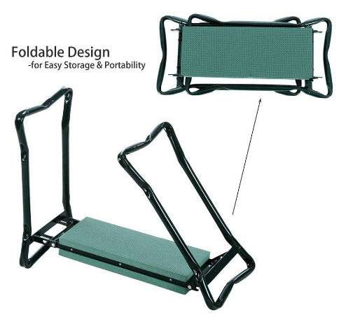 Foldable Outdoor Lawn Bench Chair With Tool Pouch Garden Rest Chairs & Tables garden garden table home lawn lawn table