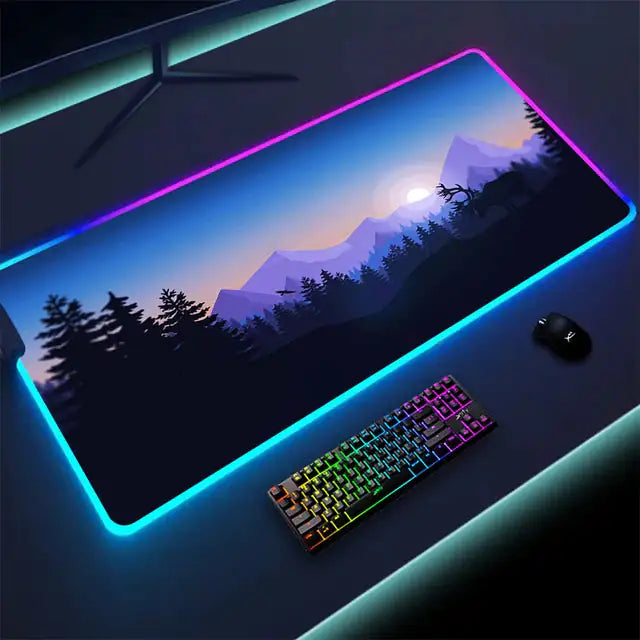 Luminous LED Lighting Mouse Pad Desk Mat computer Computer Accessories computer table accessories Computers Computers & Accessories electronics Electronics & Gadgets electronics accessories Luminous LED Lighting Mouse Pad RGB mouse and keyboard mat for computer table