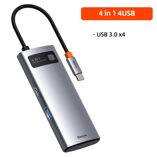 Baseus USB Type C 4 in 1 4USB Computer Table & Accessories Baseus USB Type C computer Computer Accessories computer table accessories Computers & Accessories Computers & Office Equipment electronics electronics accessories usb multi-port device for electronics and computer